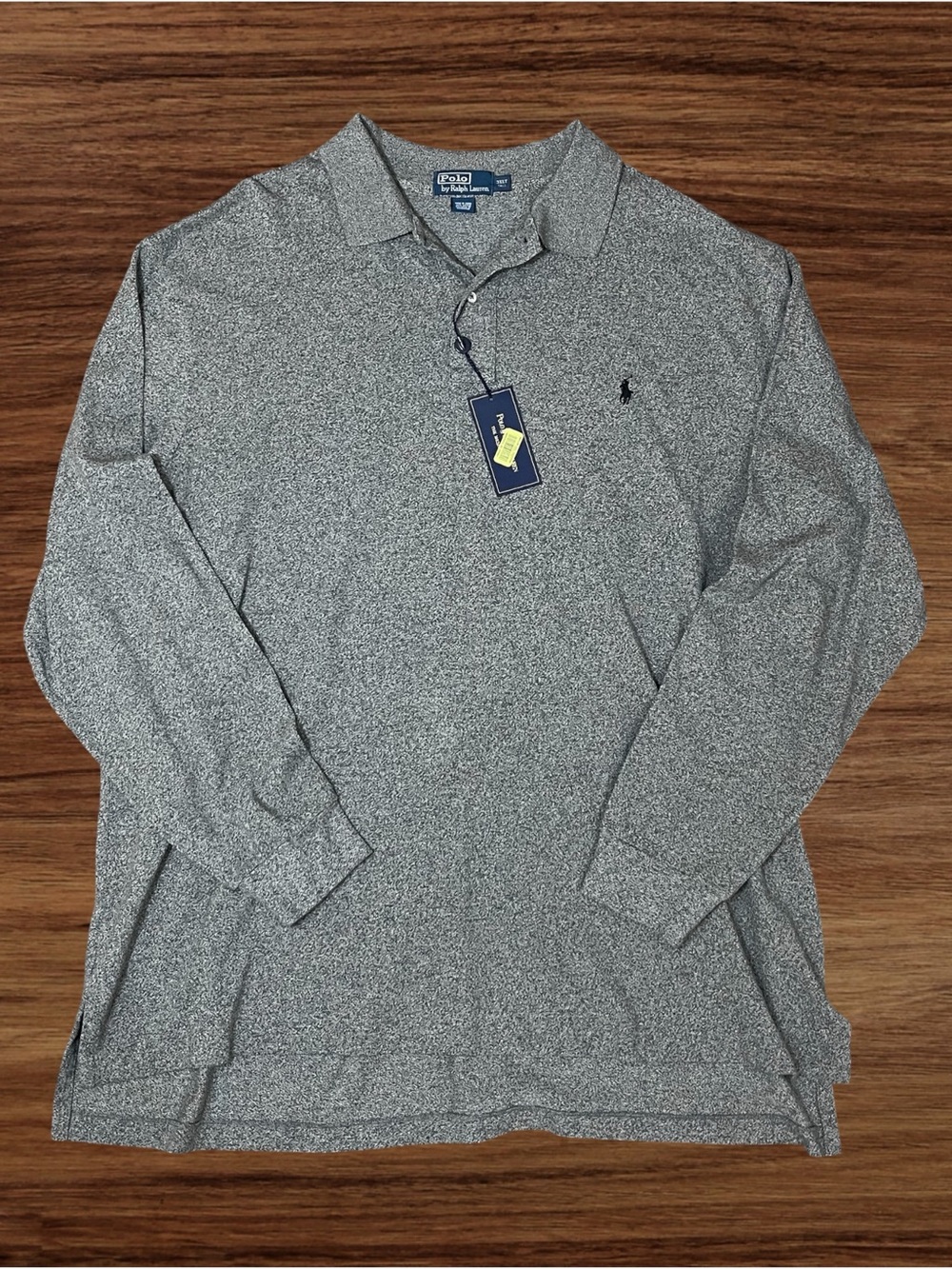 Polo Ralph Lauren Men’s Vintage Gray Long Sleeve Polo Short. Size 3XLT